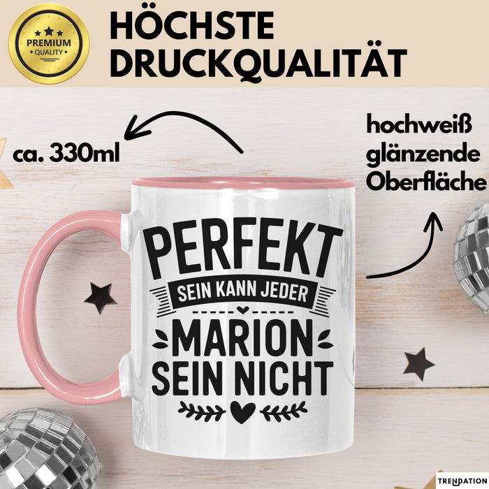 Marion Tasse Geschenk Perfekt Sein Kann Jeder Geschenkidee Geburtstag Rosa Trendation