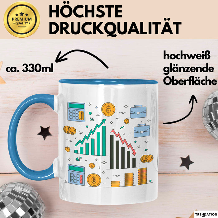 Ökonom Tasse Geschenkidee für Marktanalysten Blau Trendation