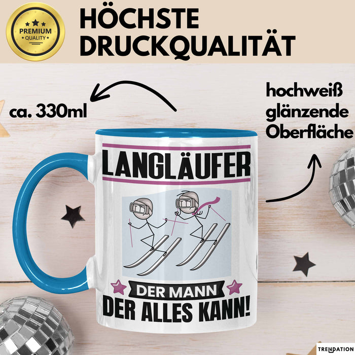 Langläufer Tasse Geschenk für Langläufer Der Mann Der Alles Kann Geschenkidee zum Geburtstag Blau Trendation
