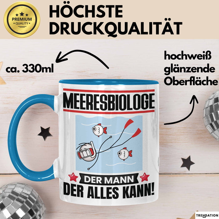 Meeresbiologe Tasse Geschenk für Meeresbiologe Der Mann Der Alles Kann Geschenkidee zum Geburtstag Blau Trendation
