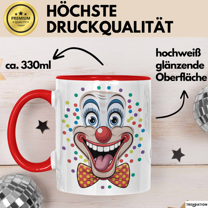 Zirkus Tasse Geschenk Lachender Clown Geschenkidee Künstler Rot Trendation