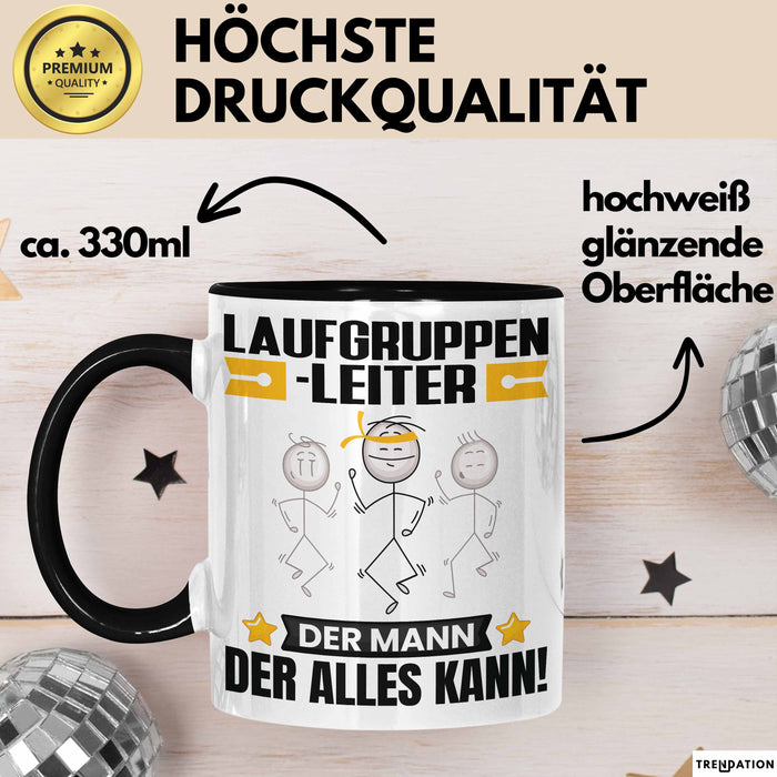 Laufgruppenleiter Tasse Geschenk für Laufgruppenleiter Der Mann Der Alles Kann Geschenkidee zum Geburtstag Schwarz Trendation