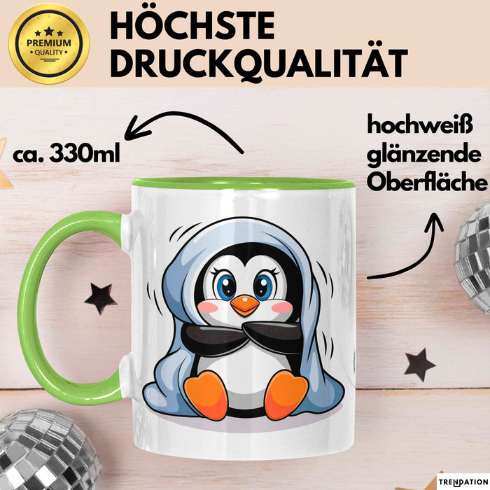 Pinguin Tier Tasse Geschenk Lustige Geschenkidee Spruch Grün Trendation