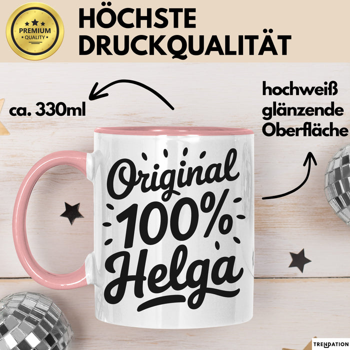 Helga Tasse Geschenk Original 100% Helga Geschenkidee Geburtstag Rosa Trendation