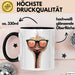 Strauß Vogel Sonnenbrille Tasse Geschenk Lustige Geschenkidee Spruch Schwarz Trendation