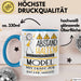 Model Tasse Geschenk Lustig Abstand Halten Hochleistungs-Model Mit Drang Zur Perfektion Bei Der Arbeit Blau Trendation