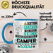 Camper Geschenk Tasse Lustiger Spruch Erheben Sie Sich Der Camper Betritt den Raum Blau Trendation