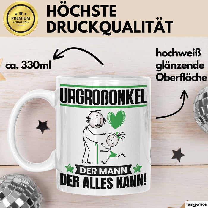 Urgroßonkel Tasse Geschenk für Urgroßonkel Der Mann Der Alles Kann Geschenkidee zum Geburtstag Weiß Trendation