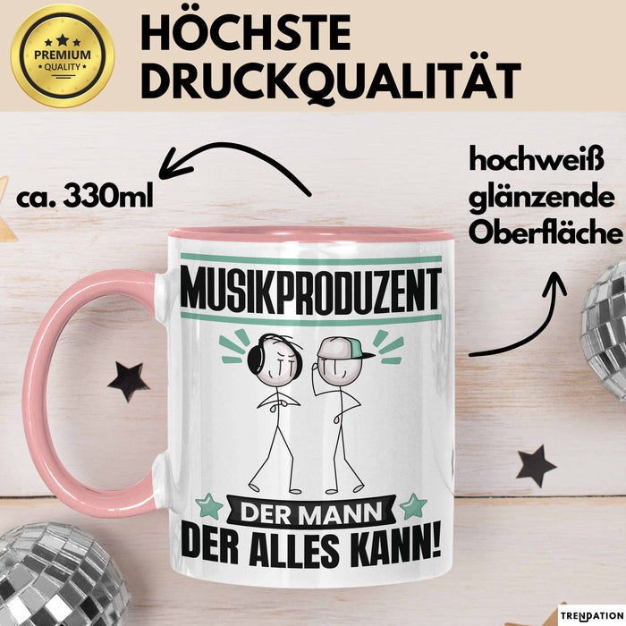 Musikproduzent Tasse Geschenk für Musikproduzent Der Mann Der Alles Kann Geschenkidee zum Geburtstag Rosa Trendation