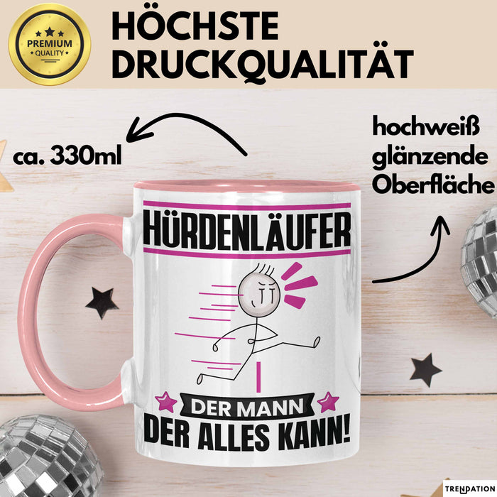 Hürdenläufer Tasse Geschenk für Hürdenläufer Der Mann Der Alles Kann Geschenkidee zum Geburtstag Rosa Trendation