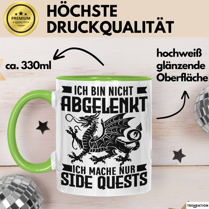 Gaming Tasse Geschenk Ich Bin Nicht Abgelenkt Ich Mache Nur Sidequests Grün Trendation