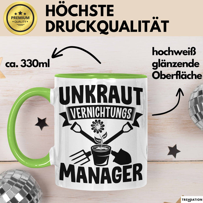 Gärtner Tasse Geschenk Unkraut Vernichtungsmanager Grün Trendation
