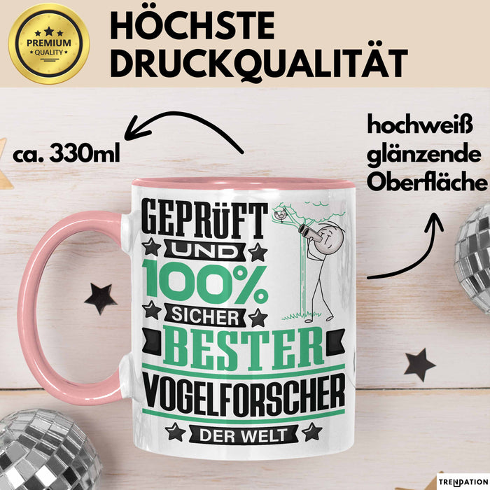 Vogelforscher Geschenk Lustiger Spruch für Vogelforscher Geschenkidee Bester Vogelforscher Der Welt Rosa Trendation
