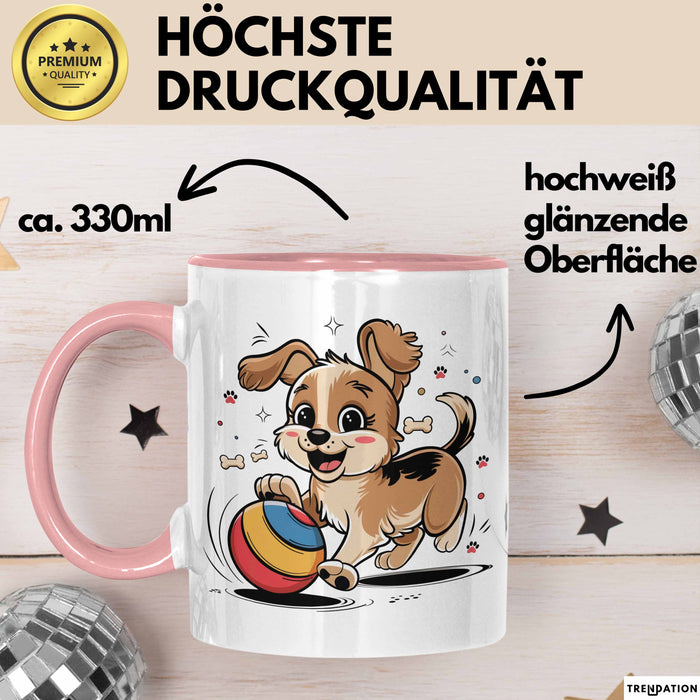 Hunde Liebhaber Tasse Geschenkidee für Hundefreunde Rosa Trendation