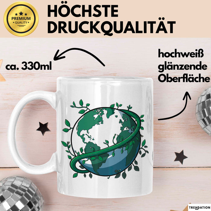 Öko Krieger Tasse Geschenkidee für Grünen Planeten Weiß Trendation