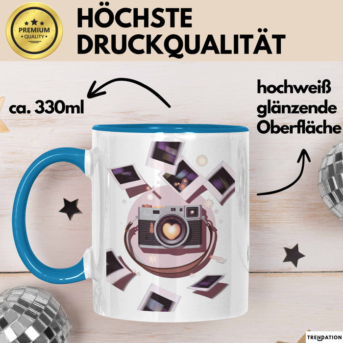 Fotograf Tasse Geschenk Lustige Geschenkidee Spruch Für Kamera Liebhaber Blau Trendation
