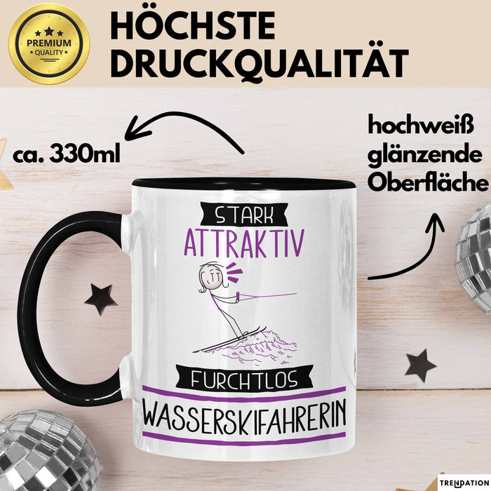 Wasserskifahrerin Tasse Geschenk Becher Stark Attraktiv Furchtlos Wasserskifahrerin Lustige Geschenkidee Trendation