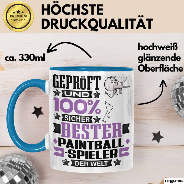 Paintballspieler Geschenk Lustiger Spruch für Paintballspieler Geschenkidee Bester Paintballspieler Der Welt Blau Trendation