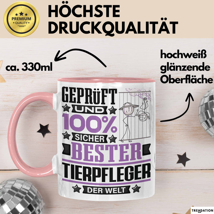 Tierpfleger Geschenk Lustiger Spruch für Tierpfleger Geschenkidee Bester Tierpfleger Der Welt Rosa Trendation