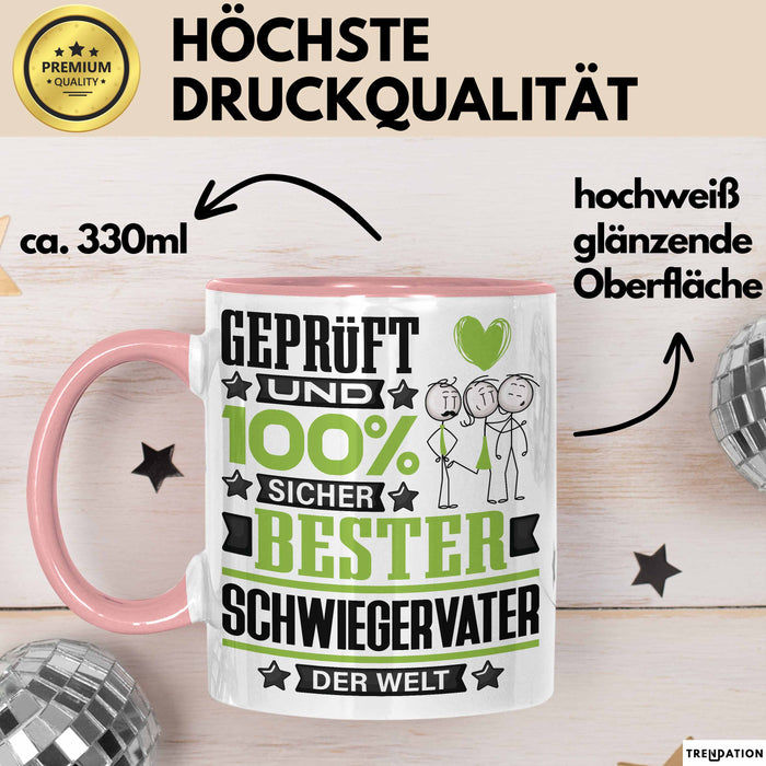 Schwiegervater Geschenk Lustiger Spruch für Schwiegervater Geschenkidee Bester Schwiegervater Der Welt Rosa Trendation