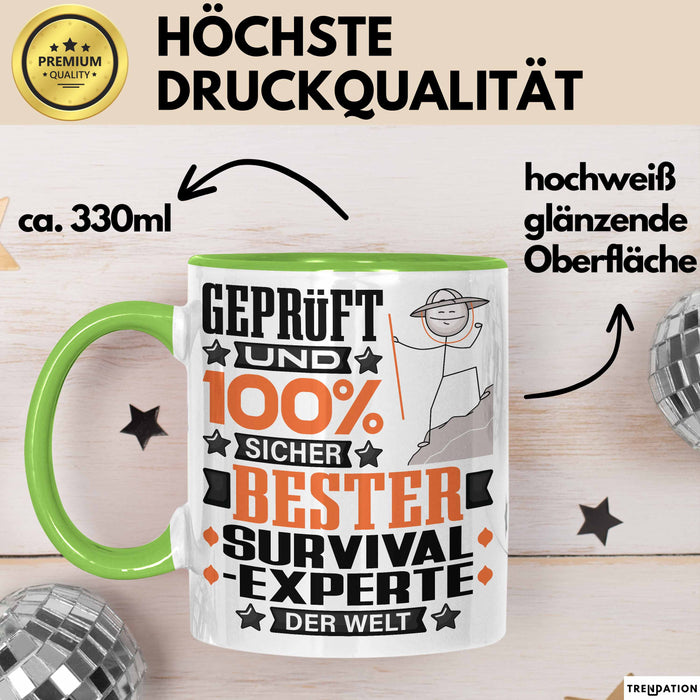 Survival-Experte Geschenk Lustiger Spruch für Survival-Experte Geschenkidee Bester Survival-Experte Der Welt Grün Trendation