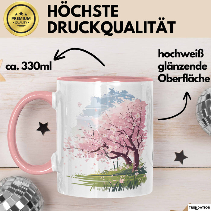 Frühlingszeit Tasse Geschenkidee für Naturliebhaber Rosa Trendation