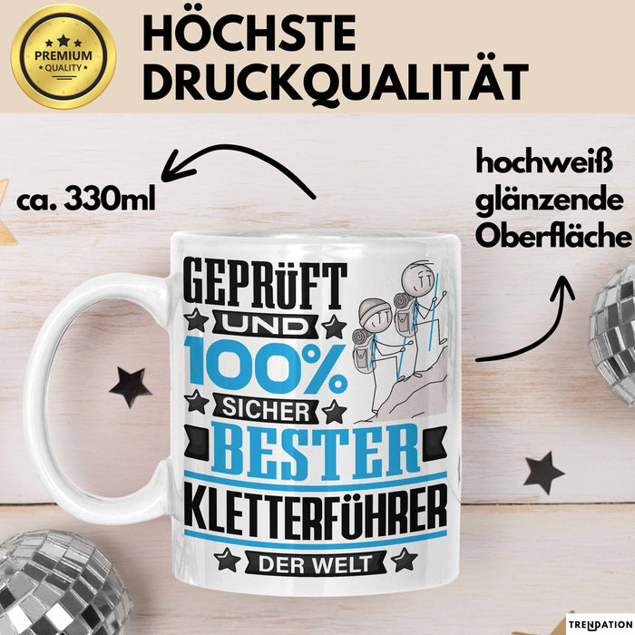 Kletterführer Geschenk Lustiger Spruch für Kletterführer Geschenkidee Bester Kletterführer Der Welt Weiß Trendation