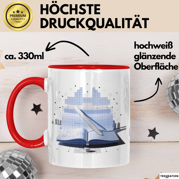 Architekt Tasse Geschenk Lustige Geschenkidee Spruch Für Design Denker Rot Trendation