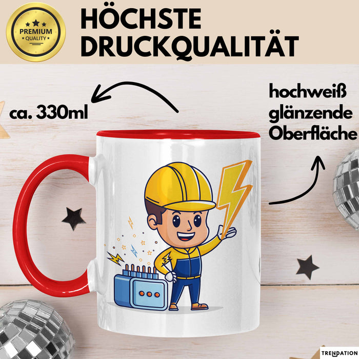 Elektriker Tasse Geschenk Lustige Geschenkidee Spruch Für Elektro Profis Rot Trendation