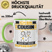 Cousin Tasse Geschenk für Cousin Geburtstag Lustiger Spruch Kaffee-Becher Was Ist Deine Superkraft Grün Trendation
