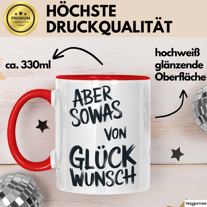 Sarkastischer Sarkasmus Tasse Geschenk Lustige Geschenkidee Spruch Aber Sowas Von Glück Wunsch Rot Trendation