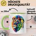 Bunter Löwe Tasse Geschenk Lustige Geschenkidee Spruch Grün Trendation