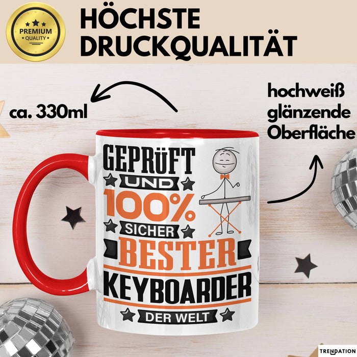 Keyboarder Geschenk Lustiger Spruch für Keyboarder Geschenkidee Bester Keyboarder Der Welt Rot Trendation