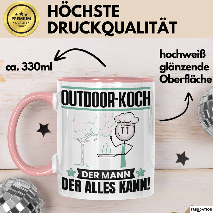 Outdoor-Koch Tasse Geschenk für Outdoor-Koch Der Mann Der Alles Kann Geschenkidee zum Geburtstag Rosa Trendation