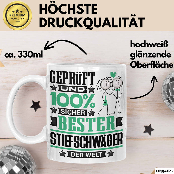 Stiefschwäger Geschenk Lustiger Spruch für Stiefschwäger Geschenkidee Bester Stiefschwäger Der Welt Weiß Trendation