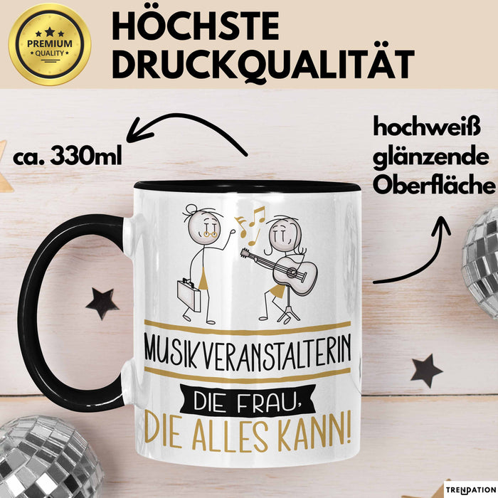 Musikveranstalterin Geschenk Tasse Becher Die Frau Die Allen Kann Geschenkidee für eine Musikveranstalterin Lustig Trendation