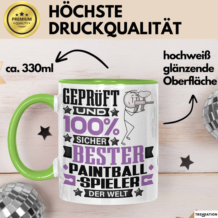 Paintballspieler Geschenk Lustiger Spruch für Paintballspieler Geschenkidee Bester Paintballspieler Der Welt Grün Trendation