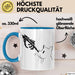 Katzen-Besitzerin Geschenk Tasse Kaffee-Becher Katzen Skelett Tattoo Frauen Kaffee-Becher Blau Trendation