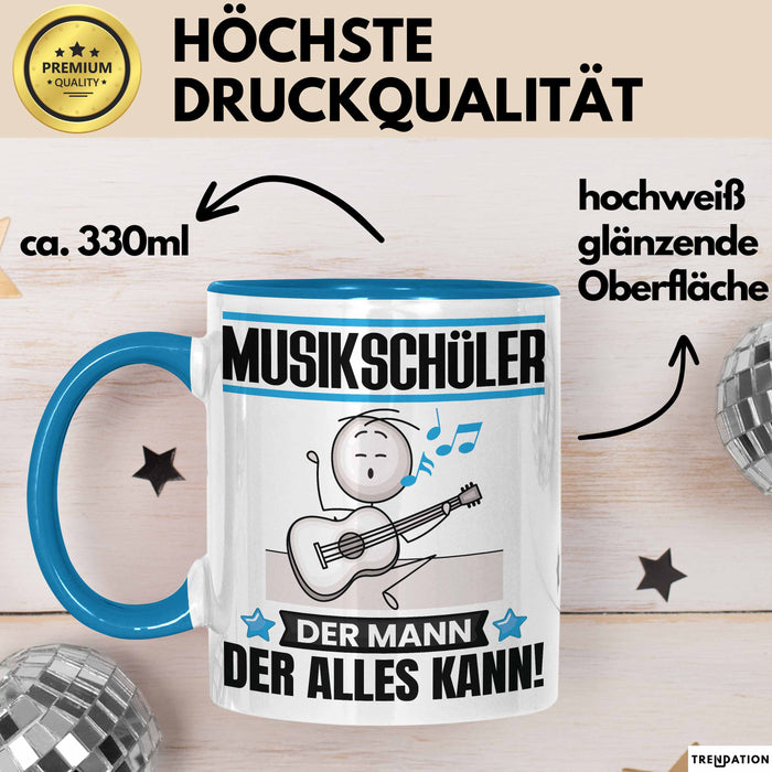 Musikschüler Tasse Geschenk für Musikschüler Der Mann Der Alles Kann Geschenkidee zum Geburtstag Blau Trendation