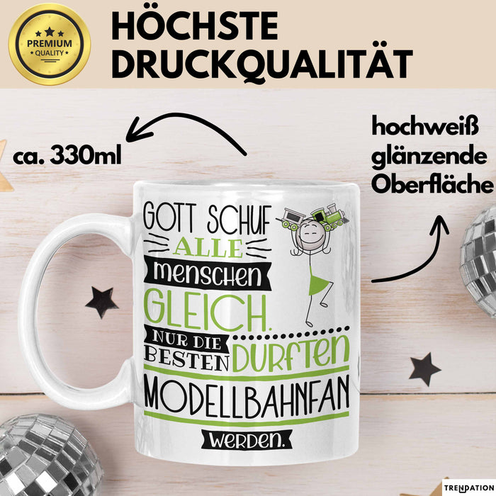 Modellbahnfan Geschenk Becher Tasse Gott Schuf Alle Menschen Gleich Nur Die Besten Durfeten Modellbahnfan Werden Geschenkidee Lustig Weiß Trendation