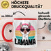 Lama Alpaka Mama Mutter Schwangerschaft Tasse Becher Geschenk Lustige Geschenkidee Spruch Lamama Rot Trendation