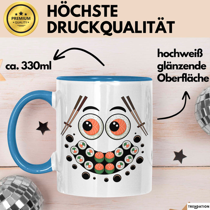 Sushi Liebhaber Tasse Geschenkidee für rohe Rollen Fans Blau Trendation
