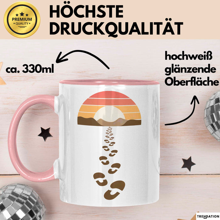 Wandern Tasse Geschenkidee Pfad Entdecker Lustiger Spruch Geschenkidee Lustig Rosa Trendation