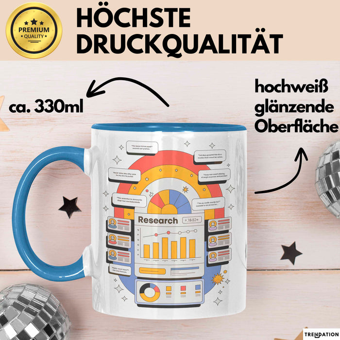 UX Researcher Tasse Geschenk Lustige Geschenkidee Spruch Für Nutzer Erkenntnis Profis Blau Trendation