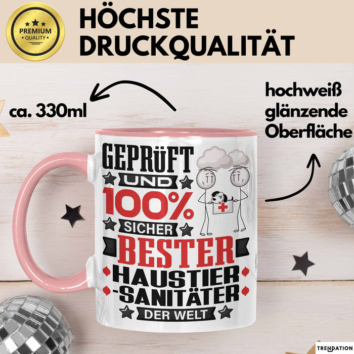 Haustiersanitäter Geschenk Lustiger Spruch für Haustiersanitäter Geschenkidee Bester Haustiersanitäter Der Welt Rosa Trendation