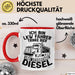 LKW Fahrer Tasse Geschenk Ich Bin LKW Fahrer Trinke Bier und Verbrenne Diesel Humor Geschenkidee Kaffee-Becher Rot Trendation