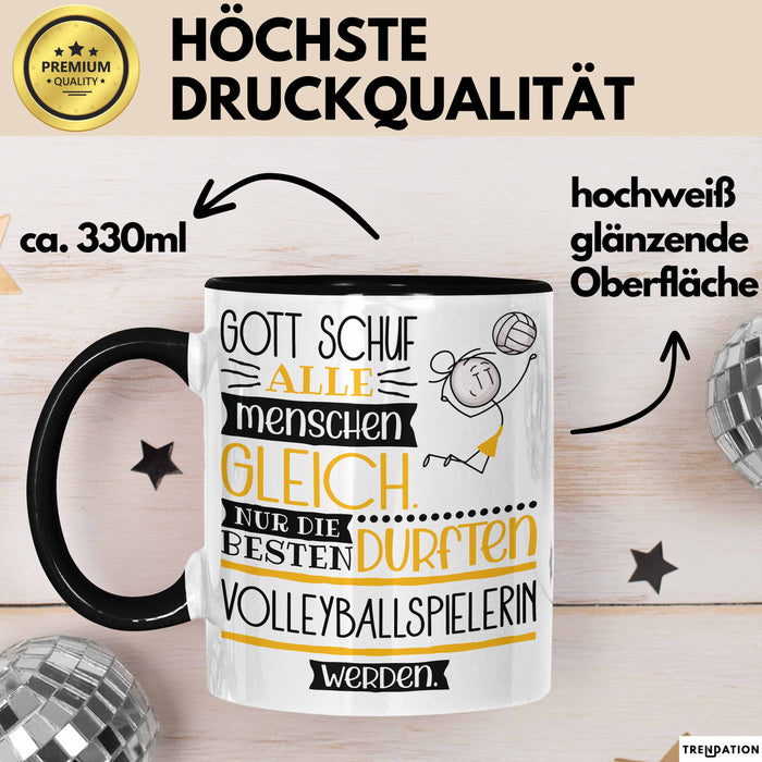 Volleyballspielerin Geschenk Becher Tasse Gott Schuf Alle Menschen Gleich Nur Die Besten Durfeten Volleyballspielerin Werden Geschenkidee Lustig Trendation