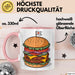 Burger Fan Tasse Geschenkidee für Grillmeister Rosa Trendation