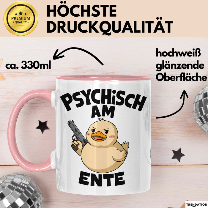 Sarkasmus Sarkastisch Tasse Geschenk Lustige Geschenkidee Spruch Psychisch Am Ente Rosa Trendation