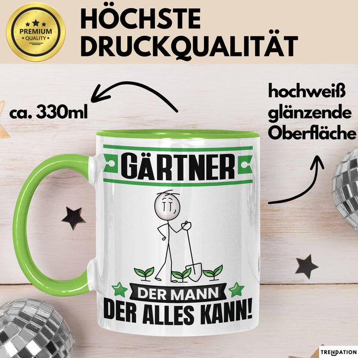 Gärtner Tasse Geschenk für Gärtner Der Mann Der Alles Kann Geschenkidee zum Geburtstag Grün Trendation